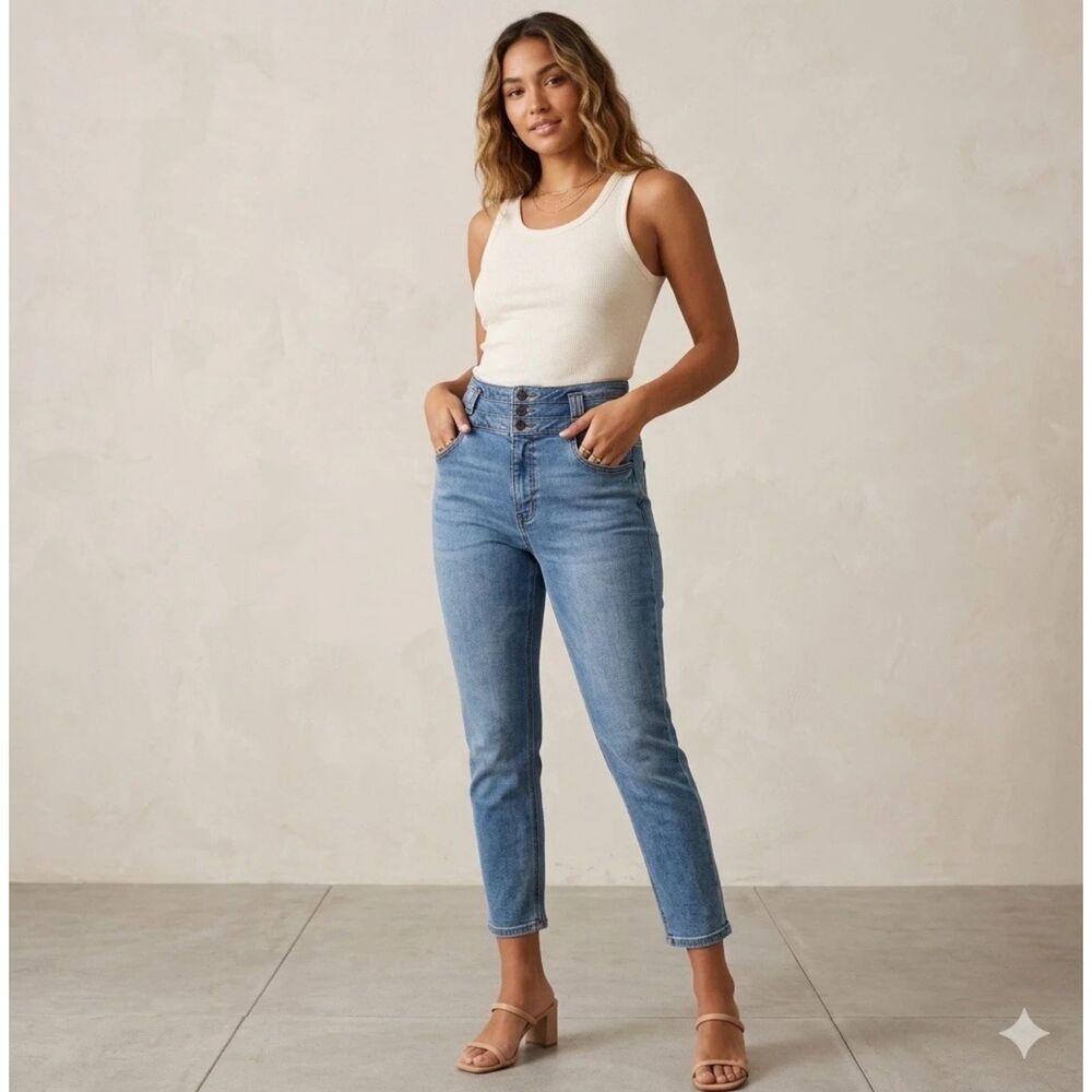 KanCan jeans junior womens sz 11 high rise ankle stretch skinny med wash denim